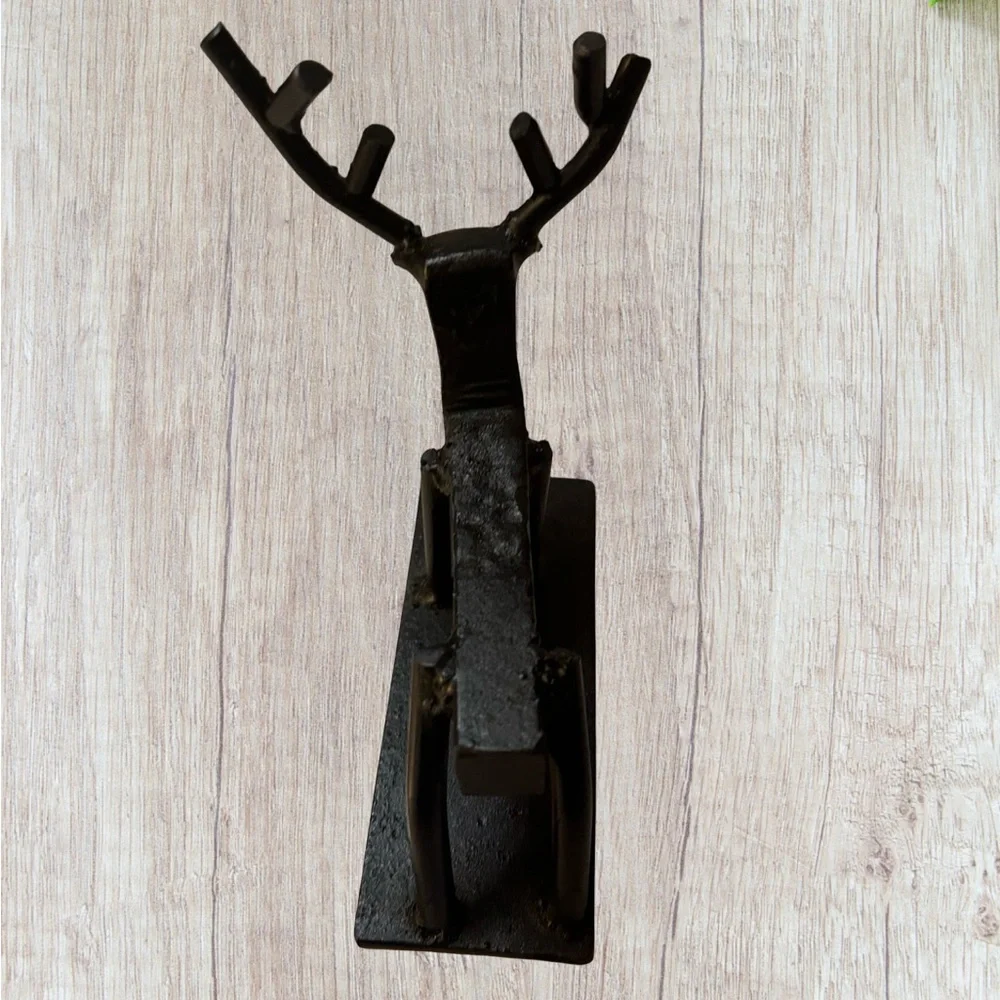 Black Metal Deer Sculpture
